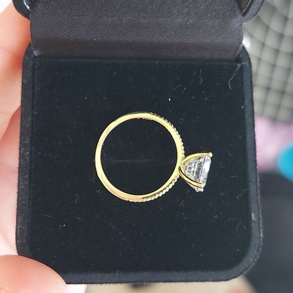 3 Carat Gold Plated Sterling Silver Ring - Picture 7 of 11